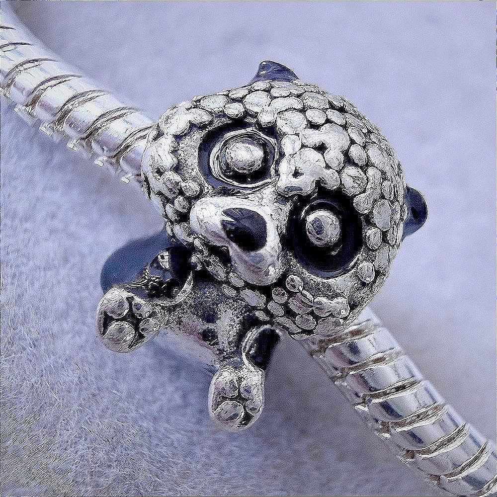 Panda Bear Animal Bead Charm Black Enamel fits PANDORA